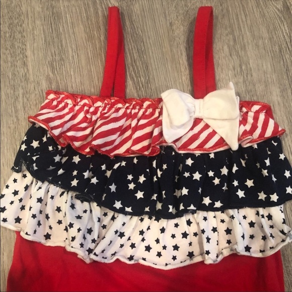 Patriotic Ruffle Bow Tank Top - Picture 2 of 5